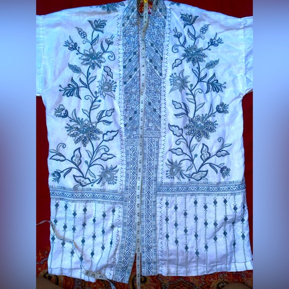 Rare Johnny Was Embroidered Linen Kimono - Picture 9 of 16